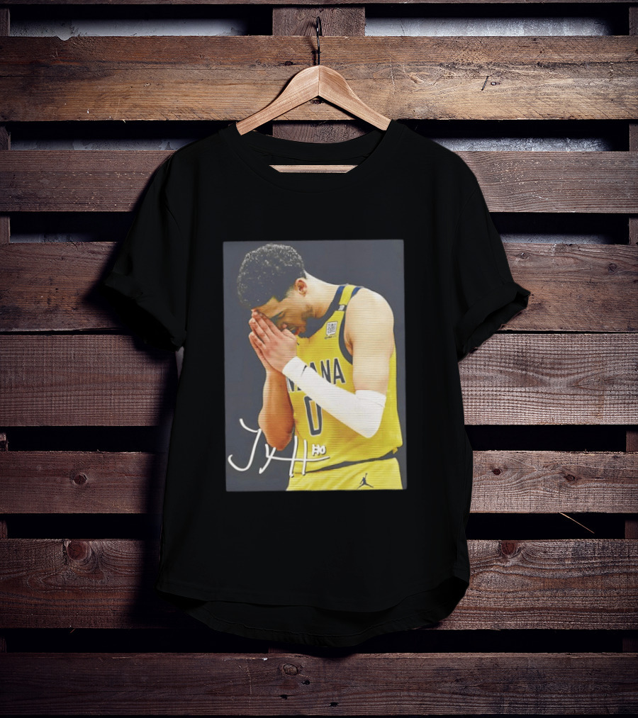 Tyrese Haliburton Indiana Pacers Praying NBA 0 JH Signature T-Shirt
