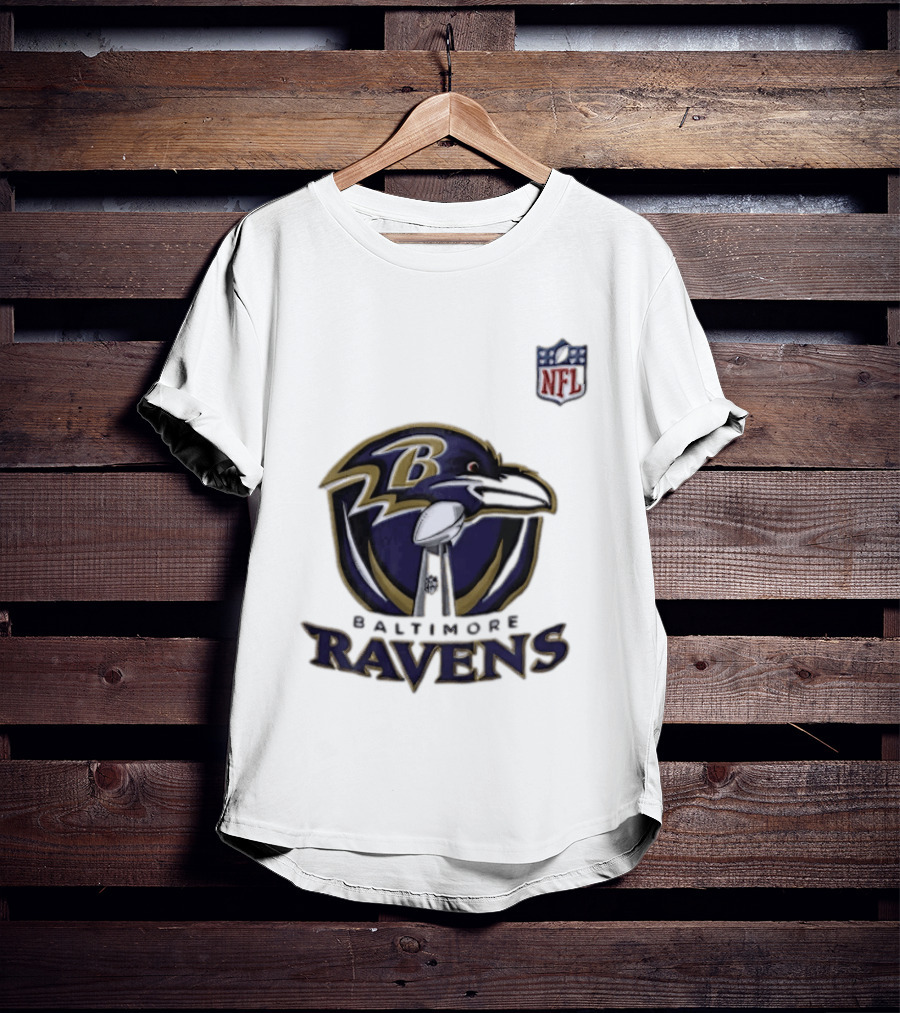 Baltimore Ravens Lamar Jackson 8 NFL Logo Ravens Football T-Shirt