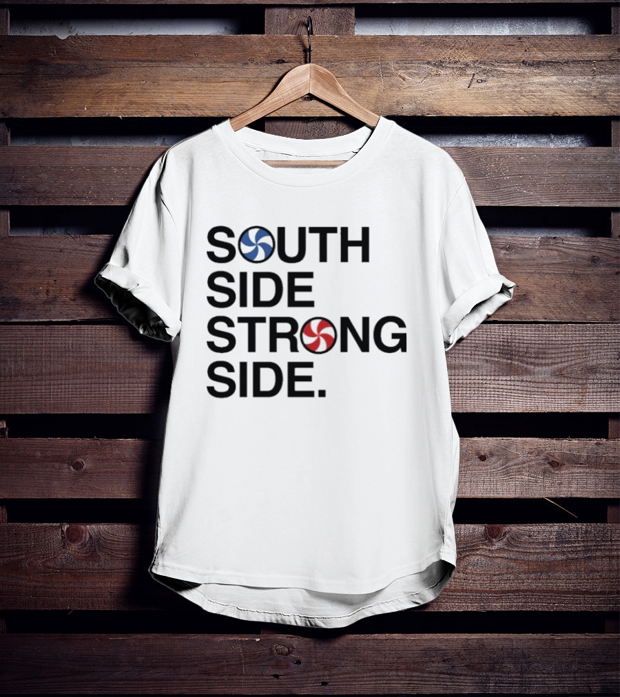 Chicago White Sox South Side Strong Side With Red And Blue Baseball T-Shirt