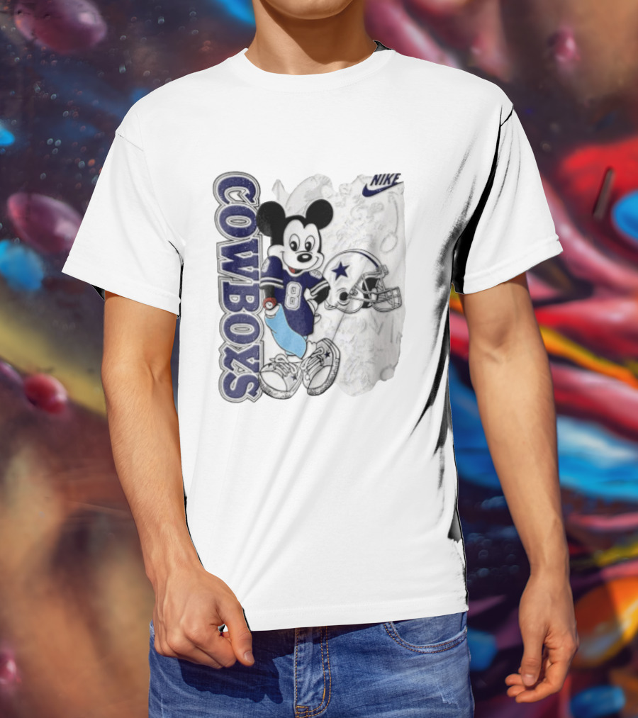 Cowboys Mickey Mouse 8 Football Jersey Cartoon Nike T-Shirt