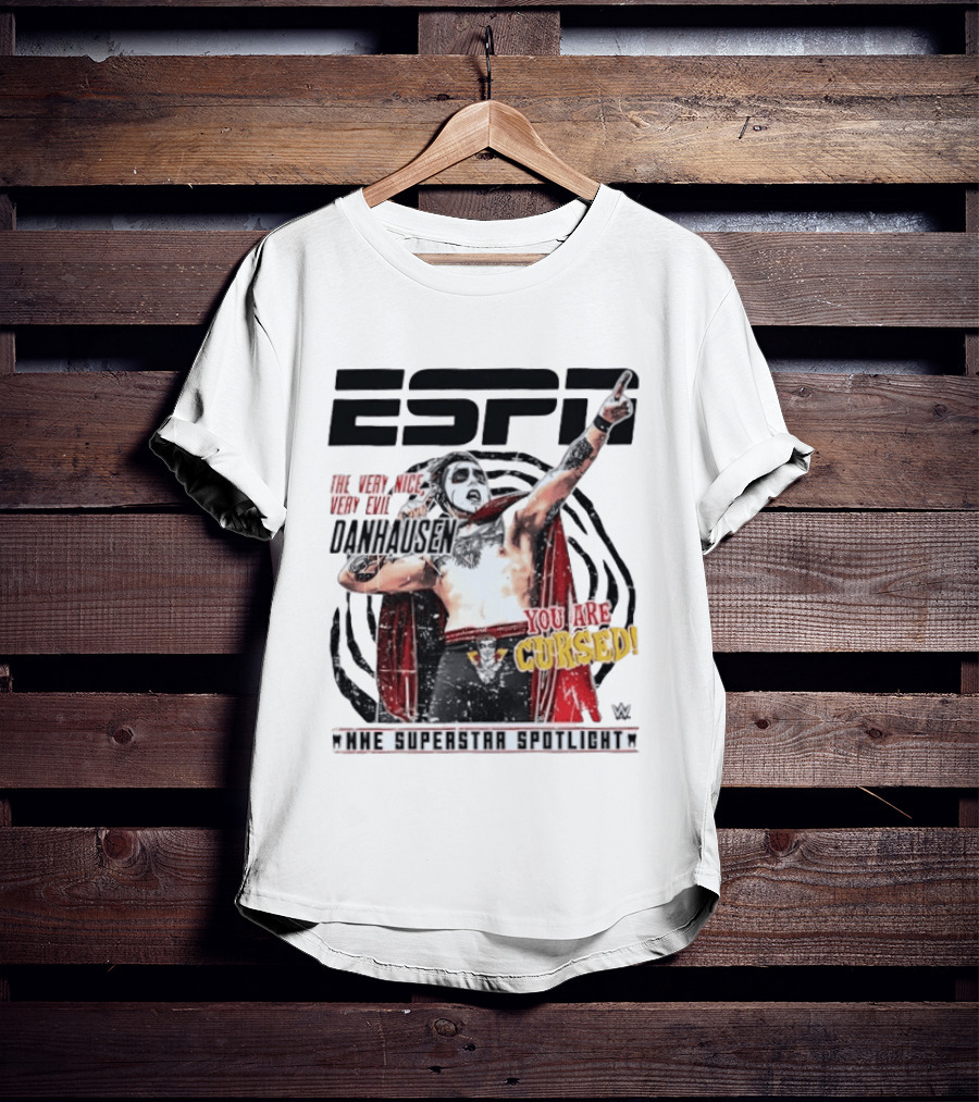 ESPN Danhausen WWE Superstar Spotlight You Are Cursed Very Nice Very Evil T-Shirt