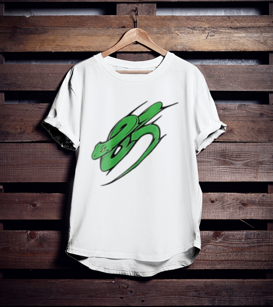 Green Snake Shaped Number Five Serpent T-Shirt