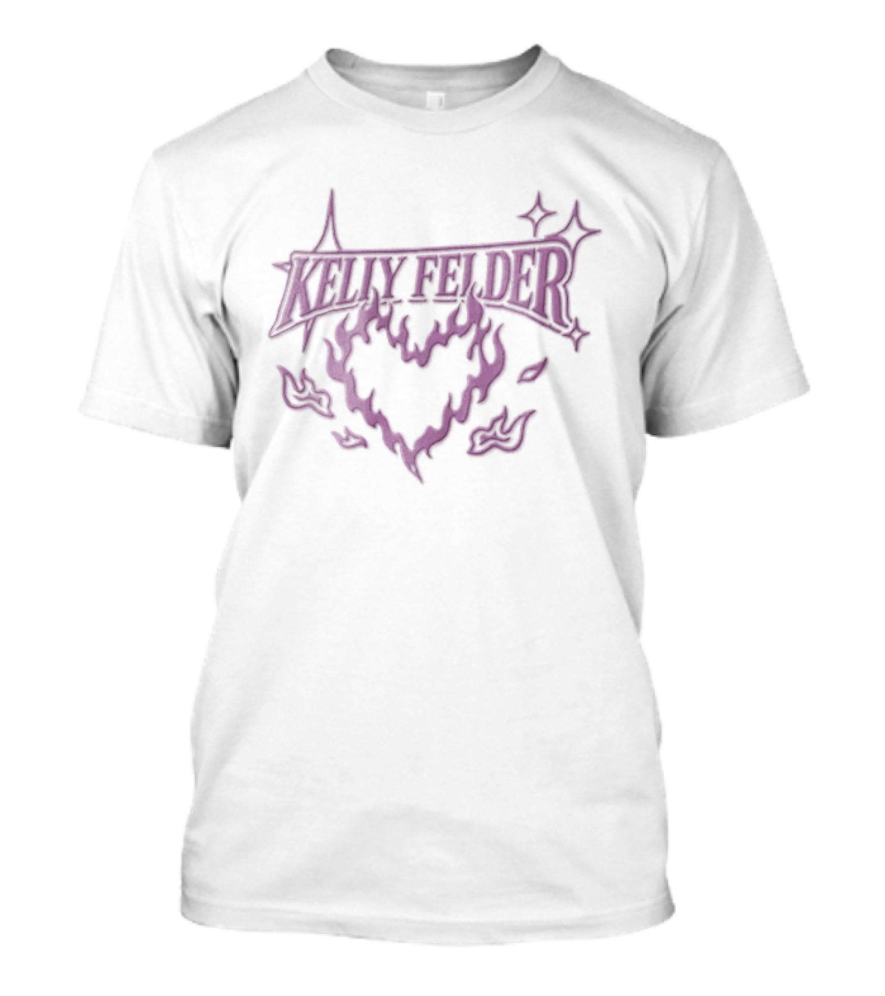 Kelly Felder Purple Flaming Heart Sparkle T-Shirt