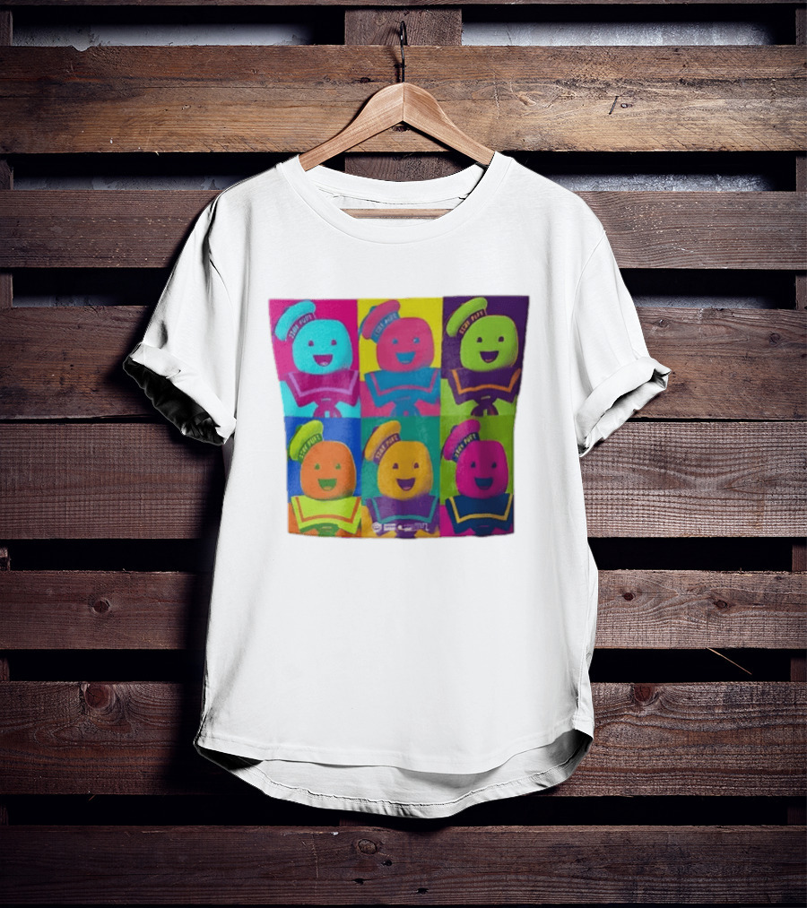 Movie Ghostbusters Stay Puft Marshmallow Man Six Colorful Pop Portraits T-Shirt