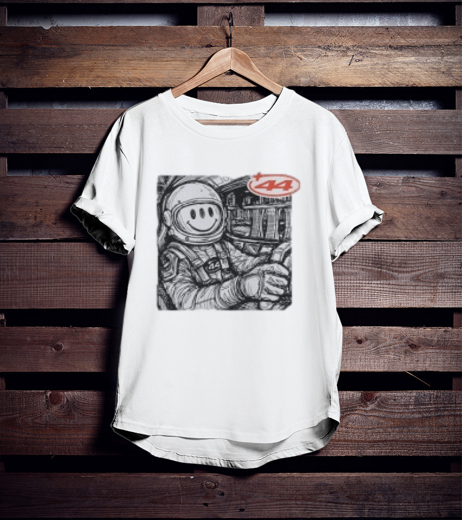 Plus44 Cosmic Circuit Astronaut With Smiley Face Helmet In Spacecraft T-Shirt