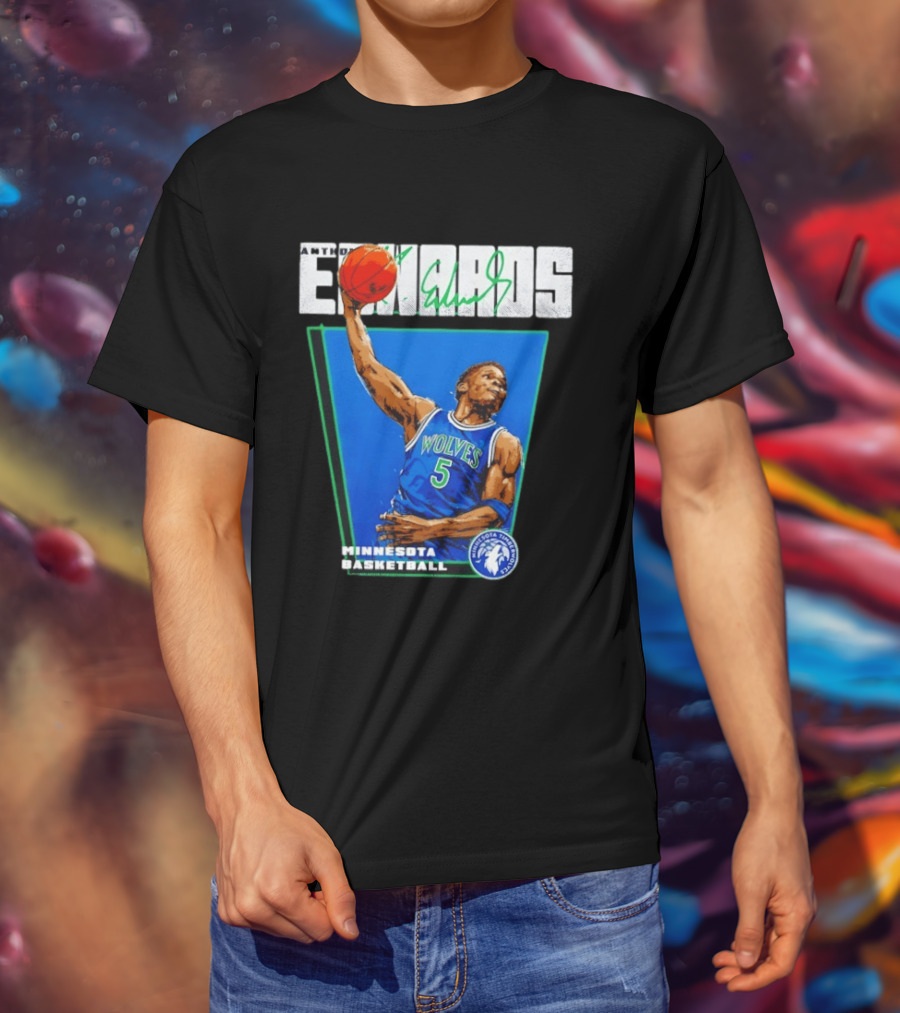Anthony Edwards Minnesota Basketball Timberwolves Dunking Action T-Shirt