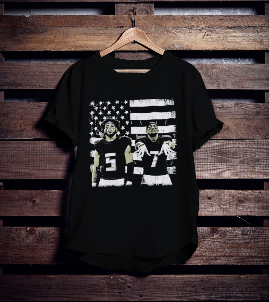 Bijan Robinson Drake London Atlanta USA Flag Football Collaboration T-Shirt