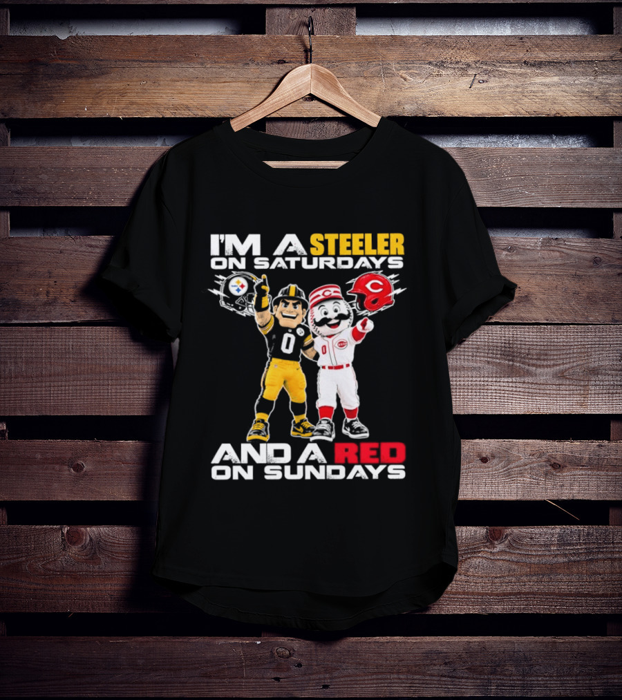 I'm A Steeler On Saturdays And A Red On Sundays With Mascots T-Shirt