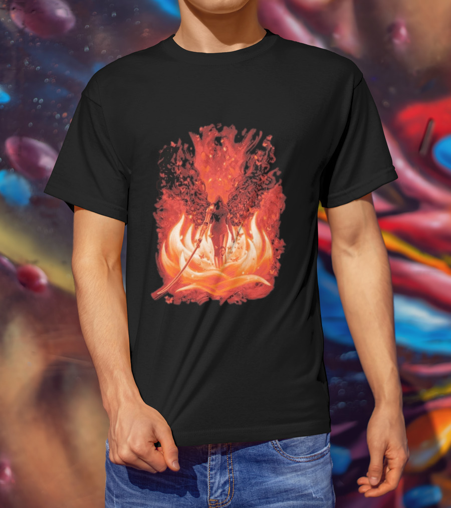 Elden Ring Scarlet Bloom Sword Woman Fiery Flower T-Shirt