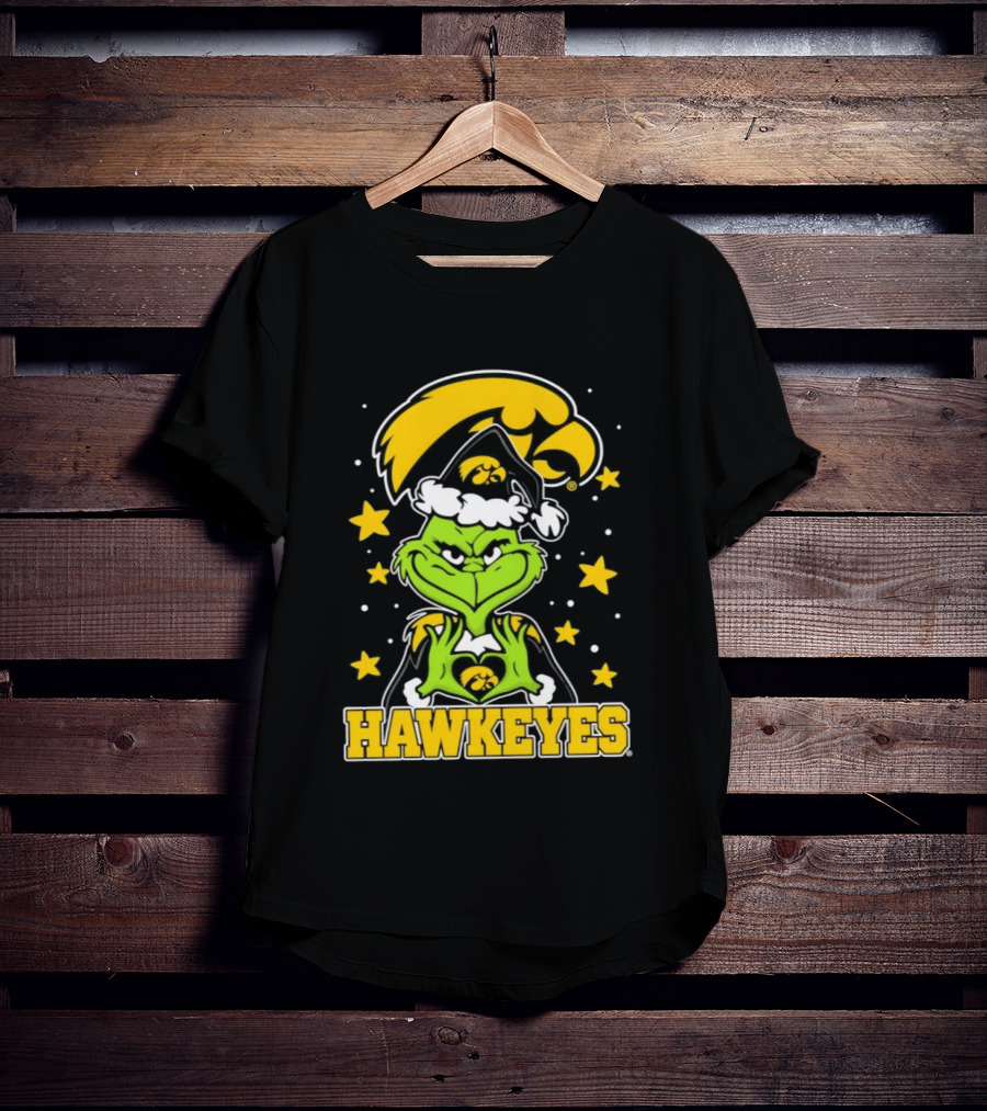 Iowa Hawkeyes Grinch Christmas NCAA Fan Gear T-Shirt