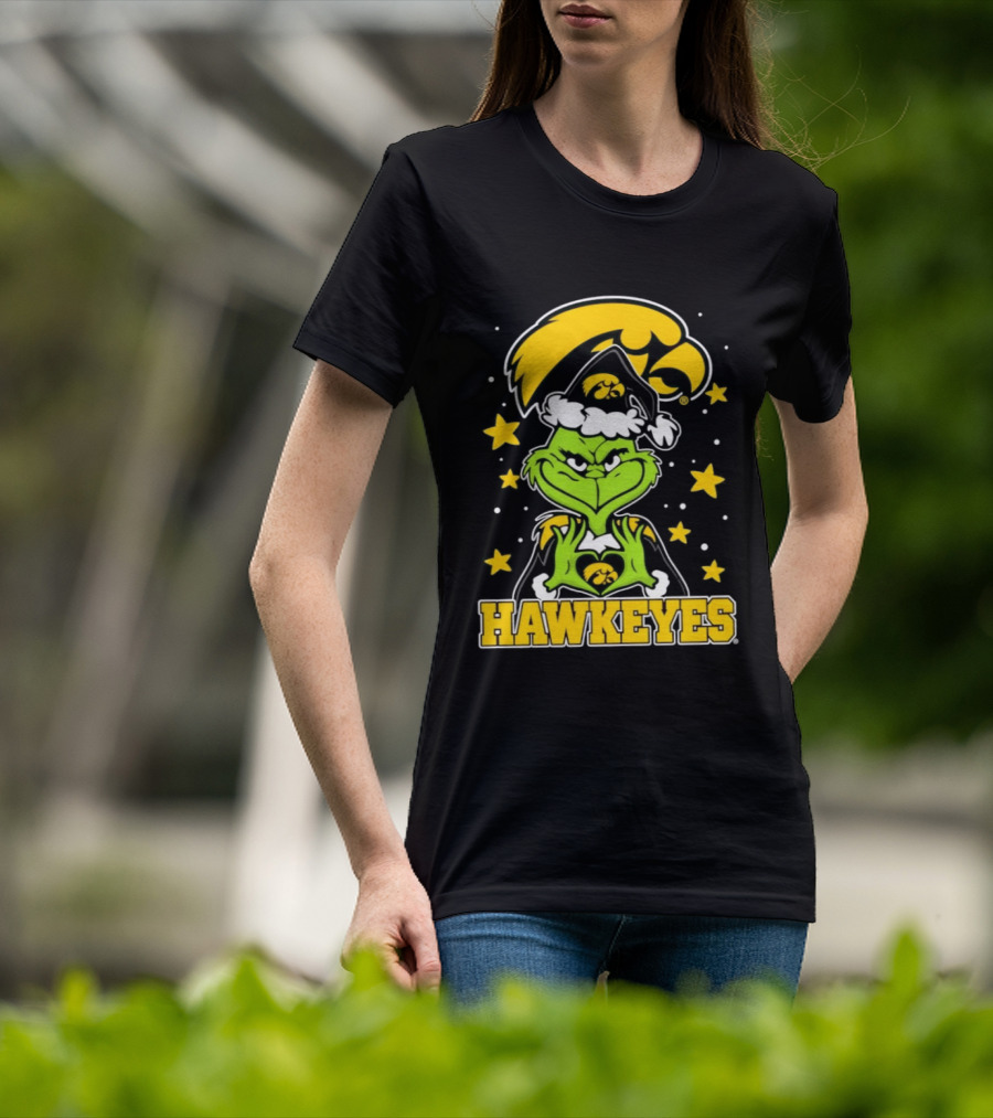 Iowa Hawkeyes Grinch Christmas NCAA Fan Gear T-Shirt