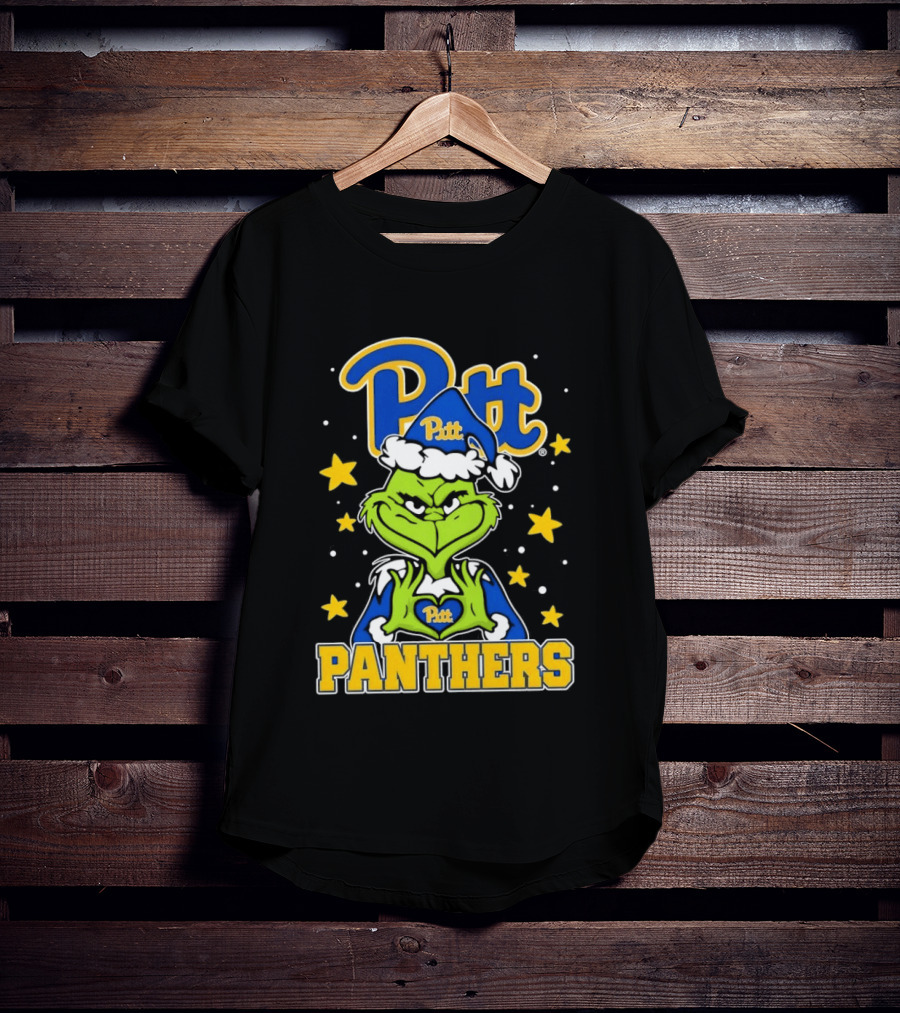 Pitt Panthers The Grinch Heart Hands University Of Pittsburgh T-Shirt