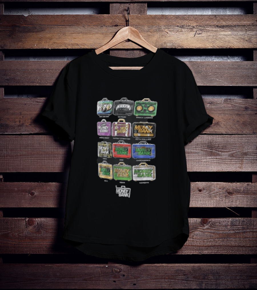 WWE Rob Van Dam CM Punk Brock Lesnar Money In The Bank Briefcases Collection T-Shirt