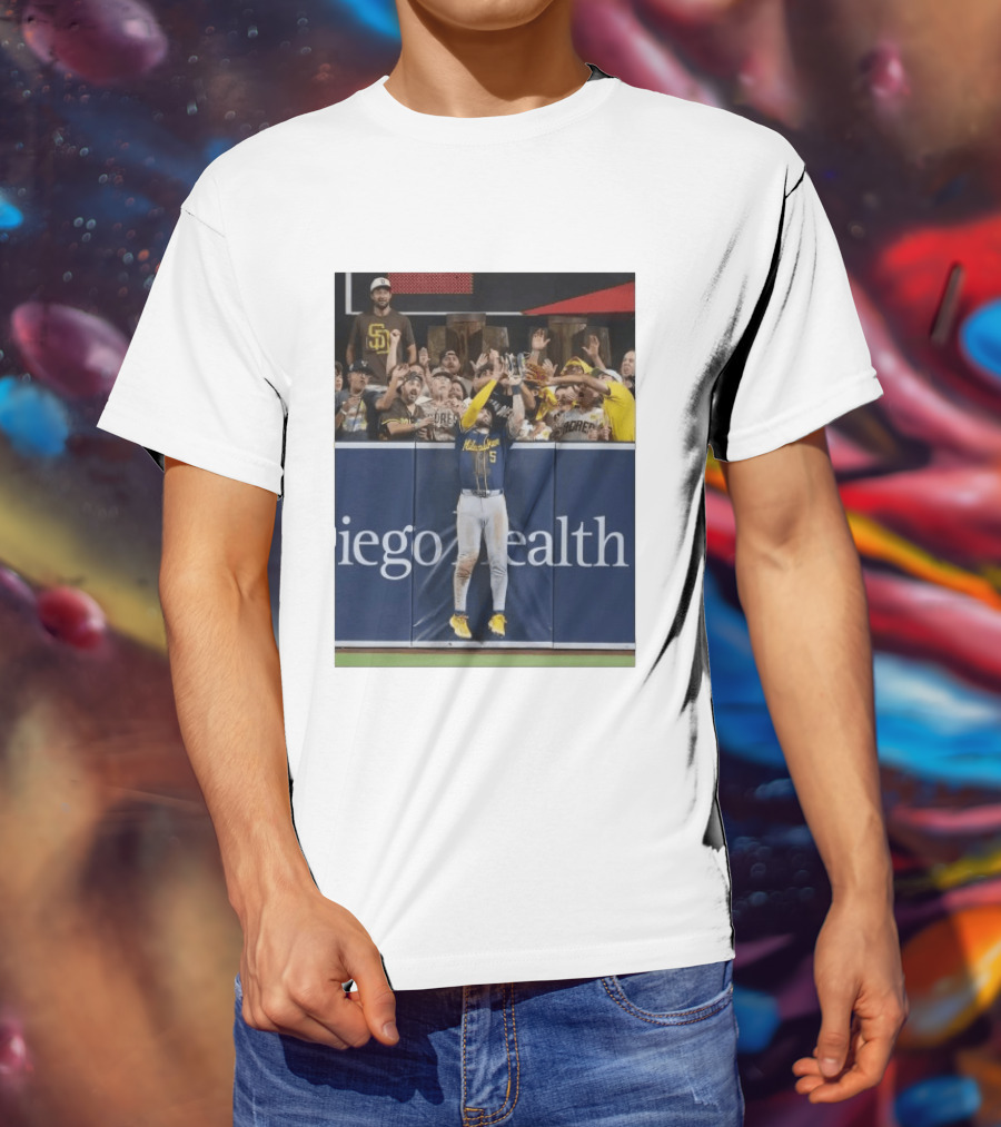Milwaukee Brewers Garrett Mitchell Incredible Game Saving Catch Padres Fans T-Shirt