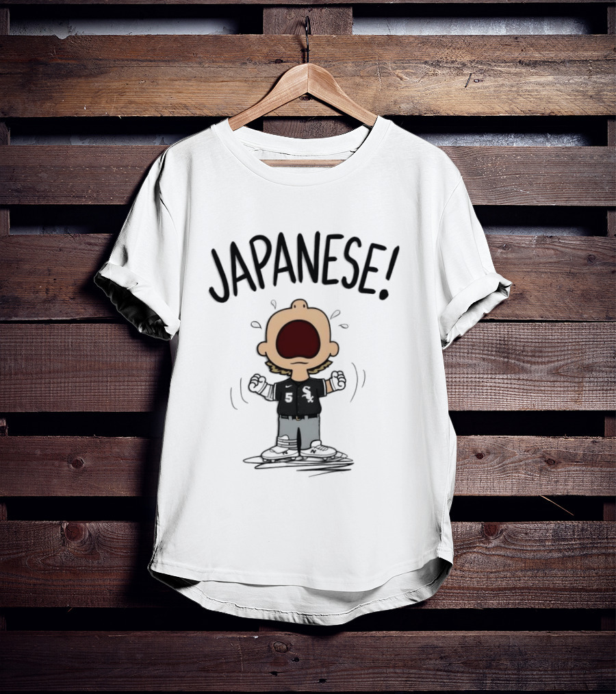 Japanese Chicago White Sox No 5 Peanuts Cartoon T-Shirt