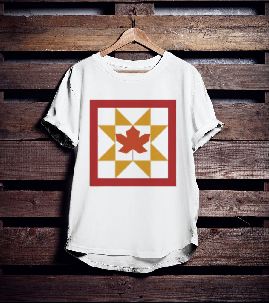 Kentucky Fall Quilt Maple Leaf Star Patchwork T-Shirt