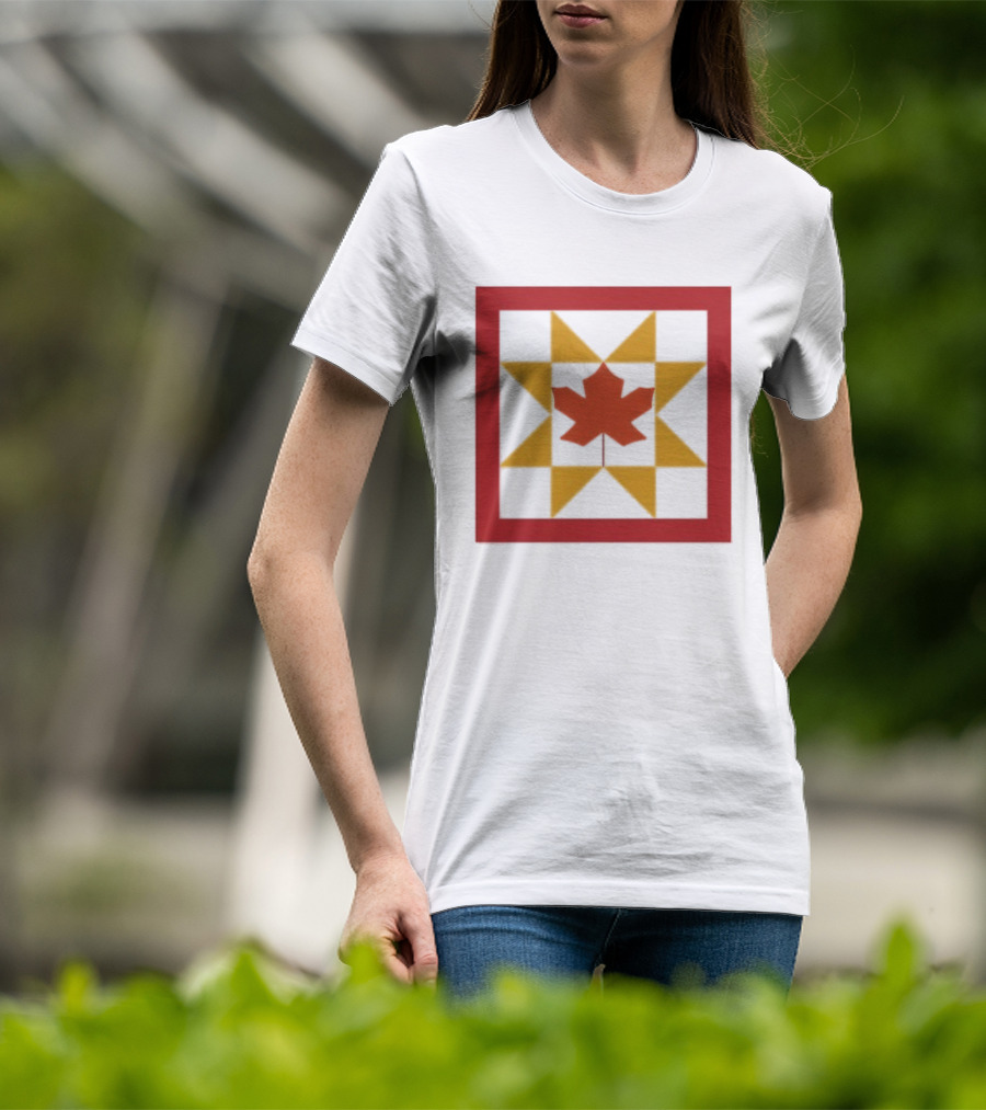 Kentucky Fall Quilt Maple Leaf Star Patchwork T-Shirt