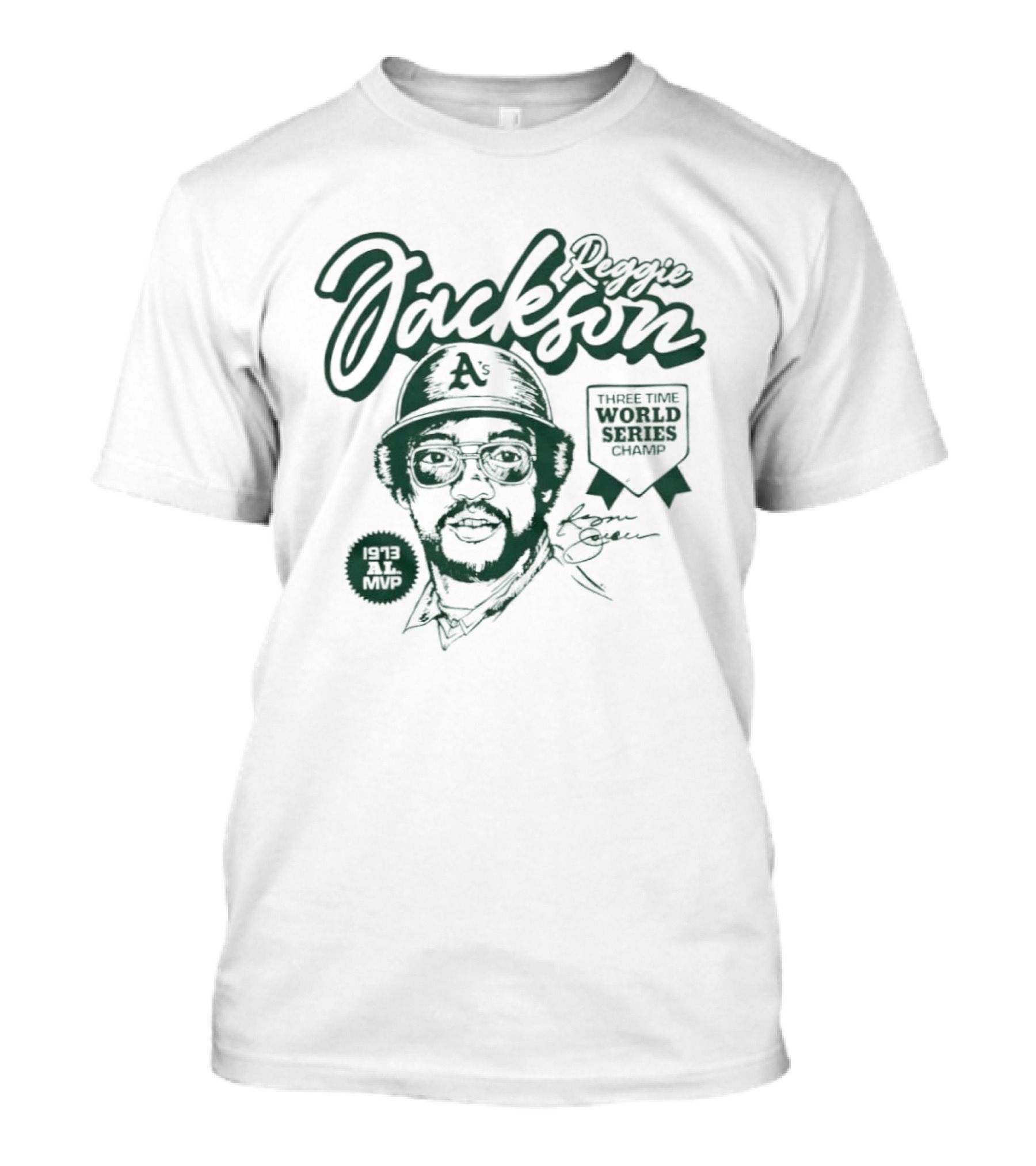Reggie Jackson Three Time World Series Champ Oakland Athletics Baseball A's T-Shirt