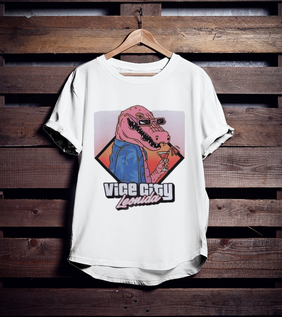 Grand Theft Auto Vice City Leonida Gator With Cocktail Rockstar Games VI T-Shirt