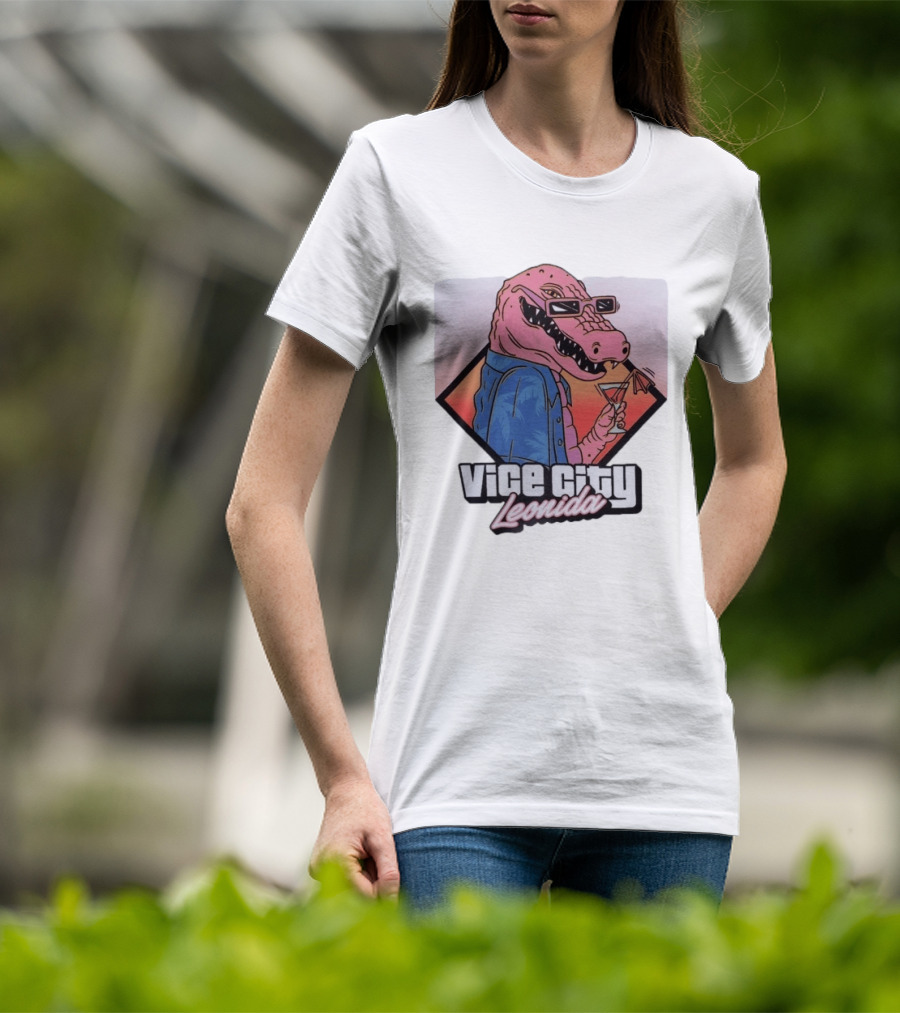 Grand Theft Auto Vice City Leonida Gator With Cocktail Rockstar Games VI T-Shirt