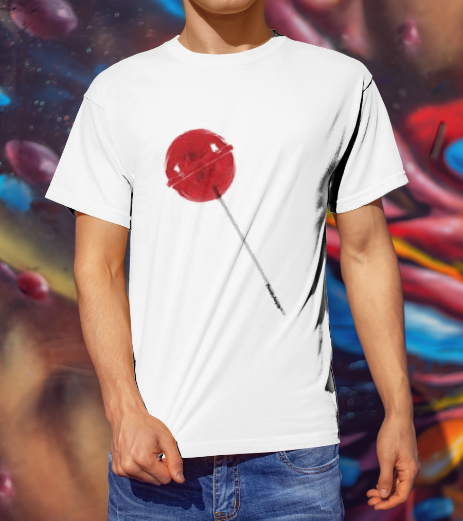 Twojeys Lollipop White Red Candy Stick T-Shirt