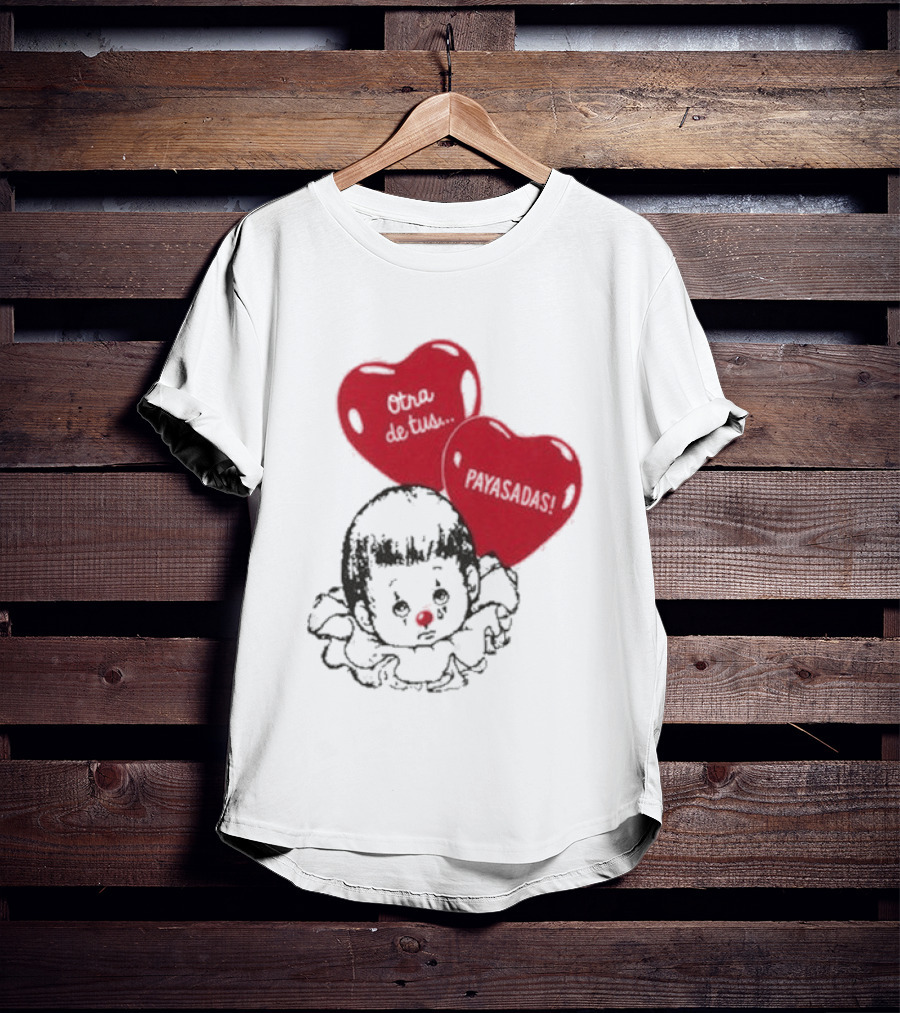 Willy Chavarria Payasadas Red Heart Balloons And Child Clown T-Shirt