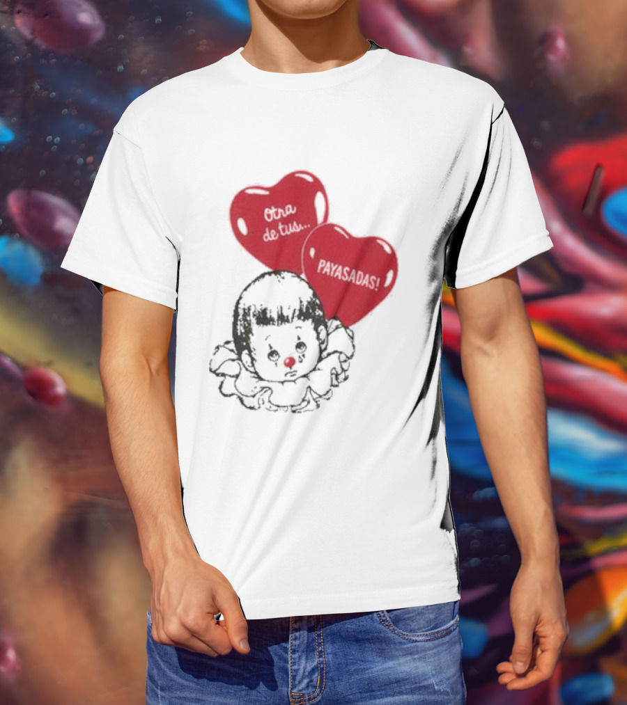 Willy Chavarria Payasadas Red Heart Balloons And Child Clown T-Shirt