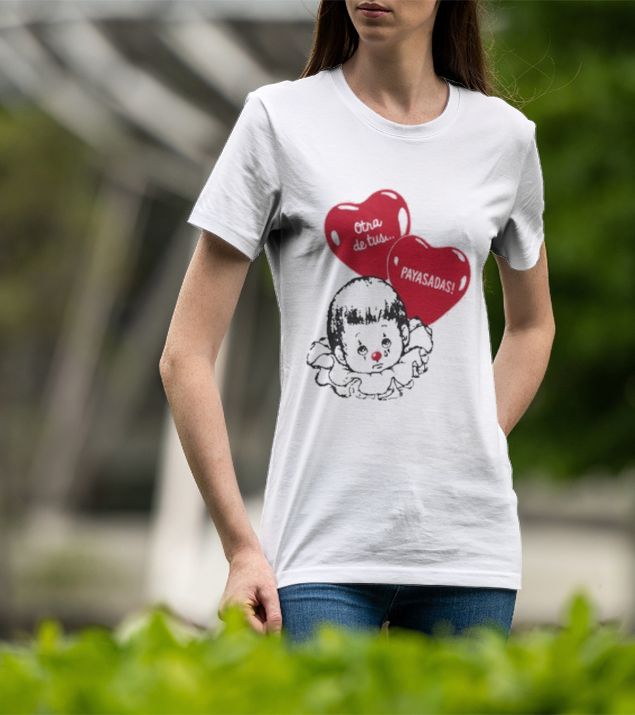 Willy Chavarria Payasadas Red Heart Balloons And Child Clown T-Shirt