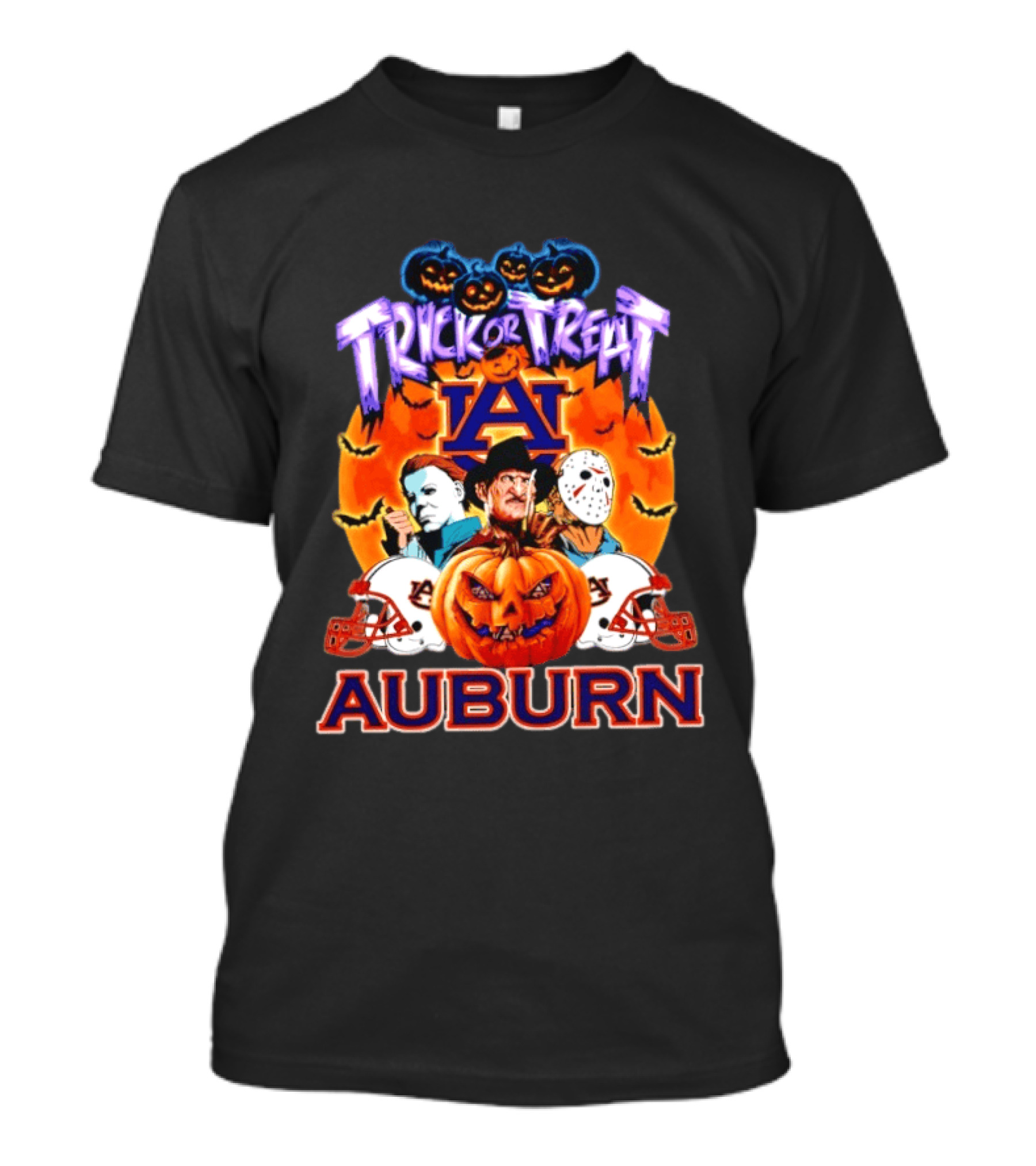 Auburn Tigers Halloween Trick Or Treat Horror Characters 2026 T-Shirt