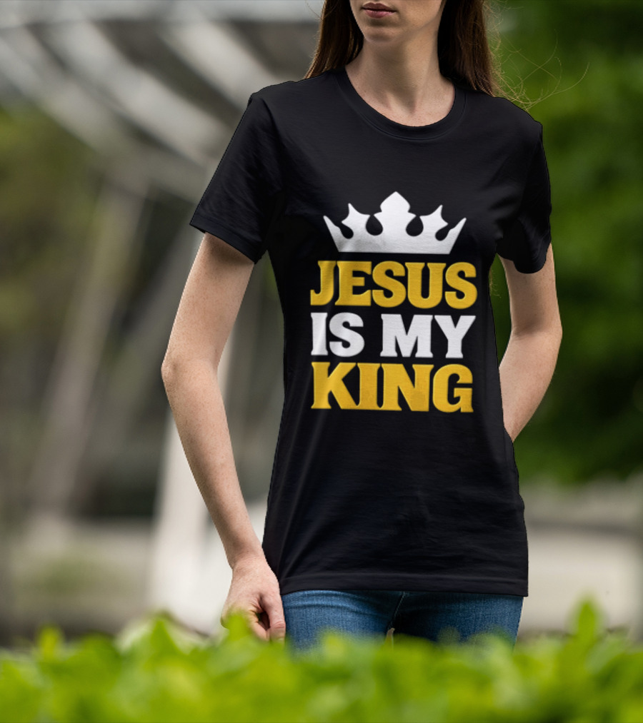 Jesus Is My King White Crown Christian Faith T-Shirt