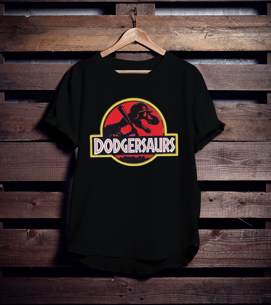Dodgersaurs Los Angeles Dodgers Dinosaur Jurassic Mashup T-Shirt