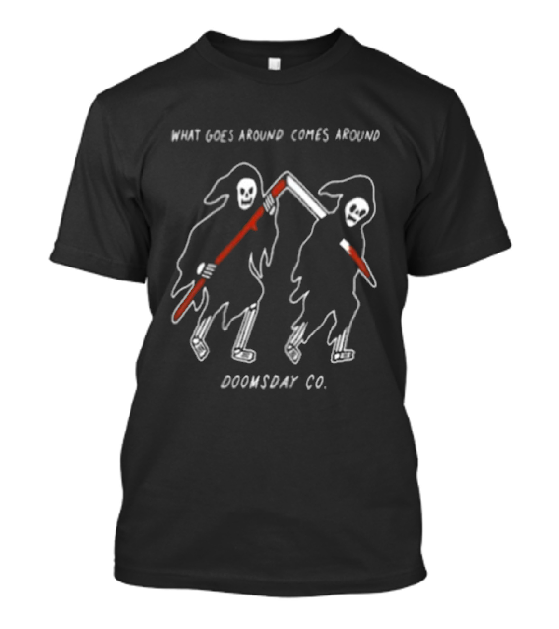 What Goes Around Comes Around Doomsday Co Black Grim Reaper T-Shirt