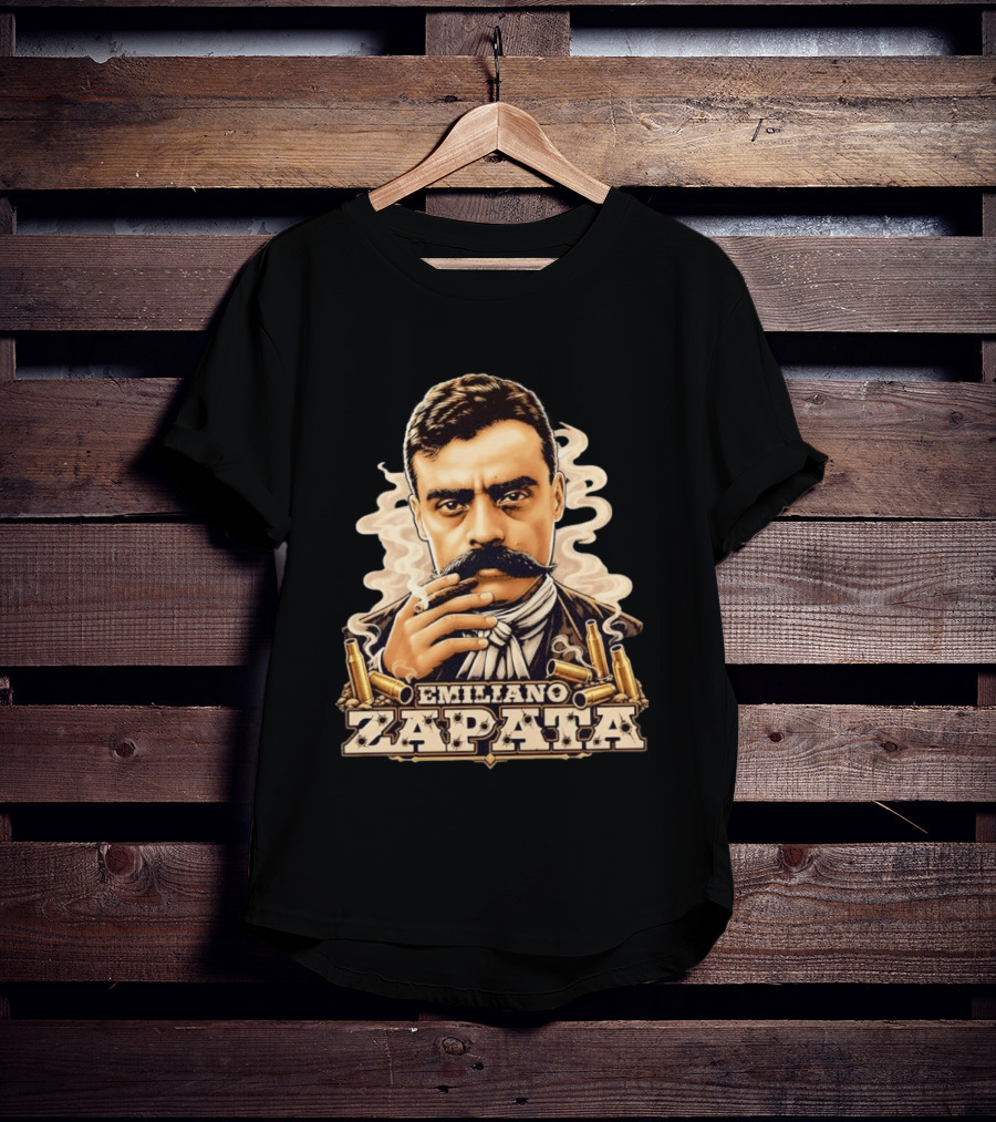 Emiliano Zapata Mexican Revolution Smoking Gun T-Shirt