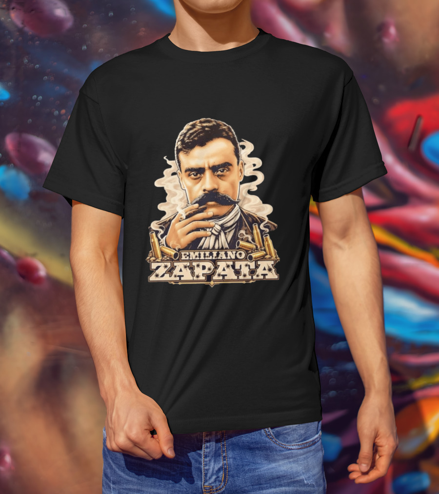Emiliano Zapata Mexican Revolution Smoking Gun T-Shirt