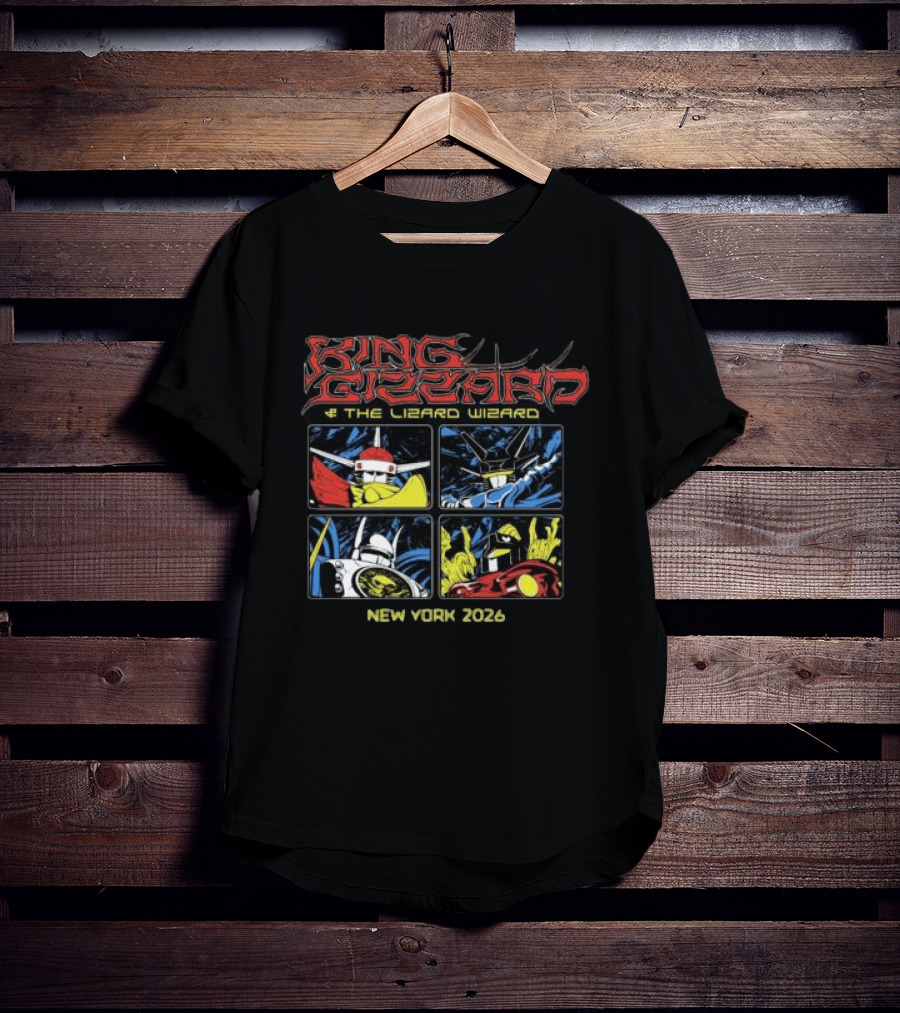 King Gizzard And The Lizard Wizard New York 2023 Robots Comic T-Shirt
