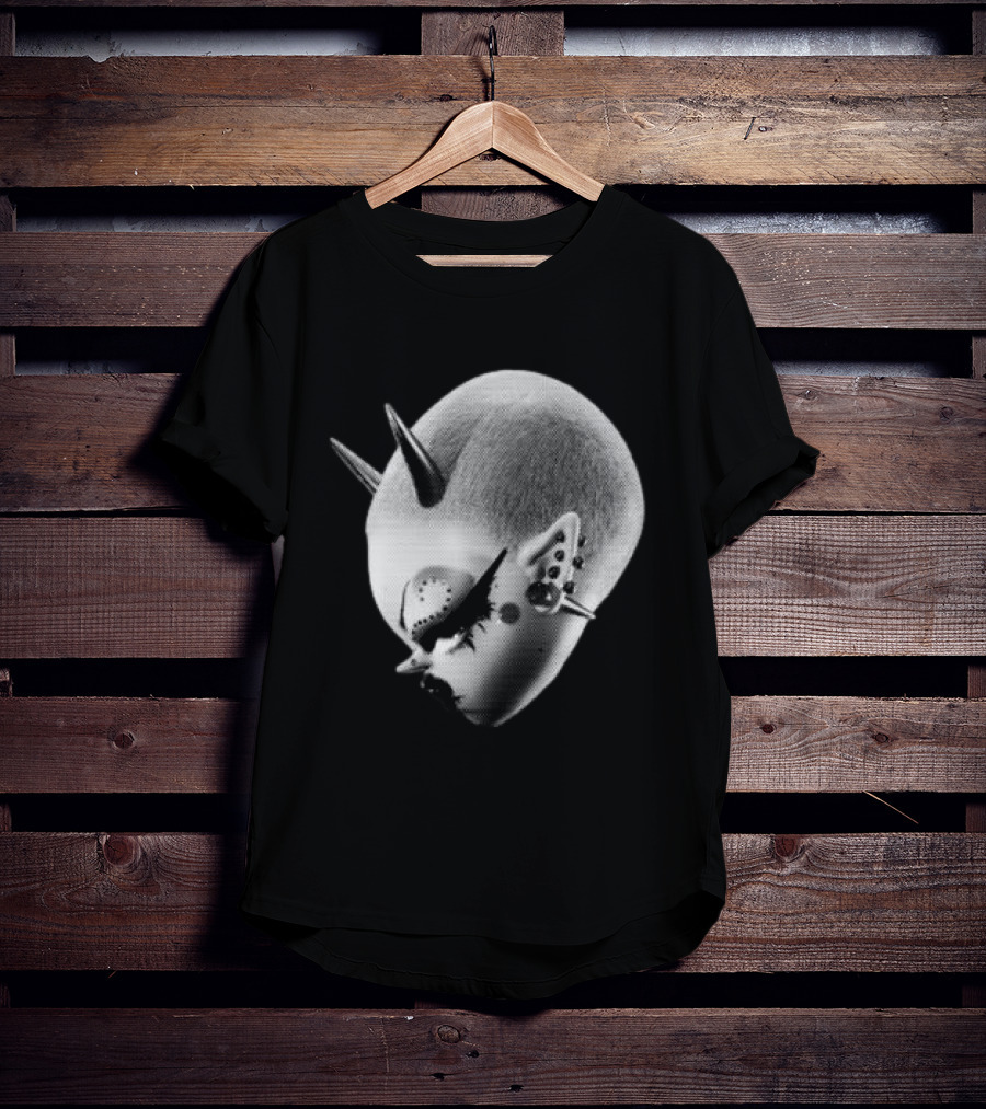 Poi And Keely Store The Bb Surreal 3D Punk Alien Head T-Shirt