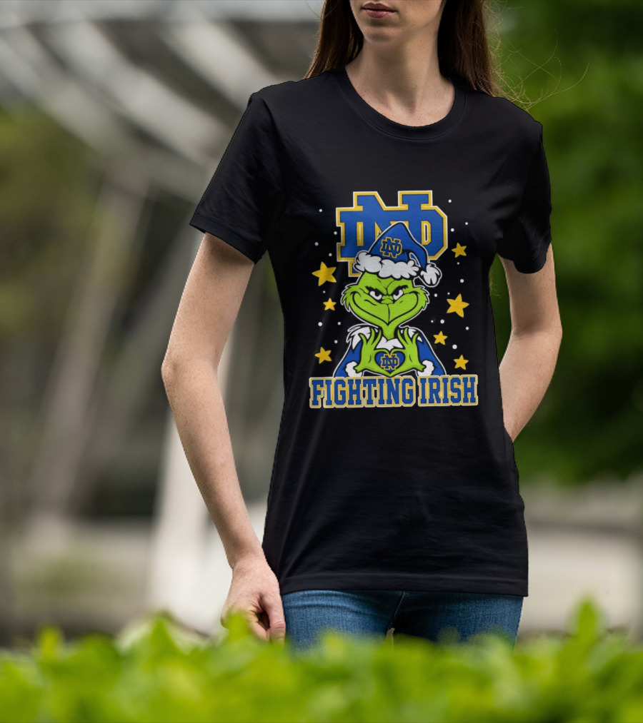 Notre Dame Fighting Irish Grinch Christmas ND T-Shirt