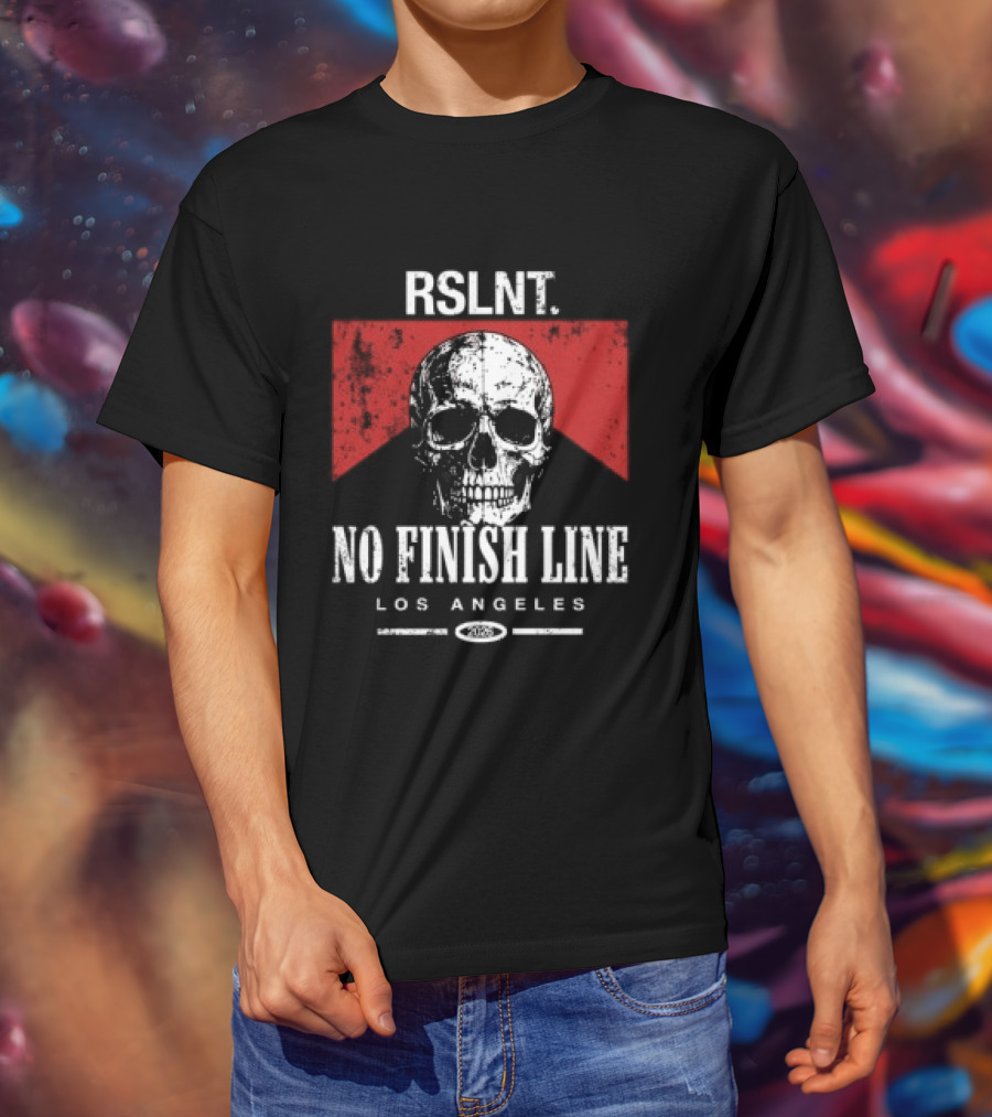 Rslnt No Finish Line Los Angeles Skull T-Shirt