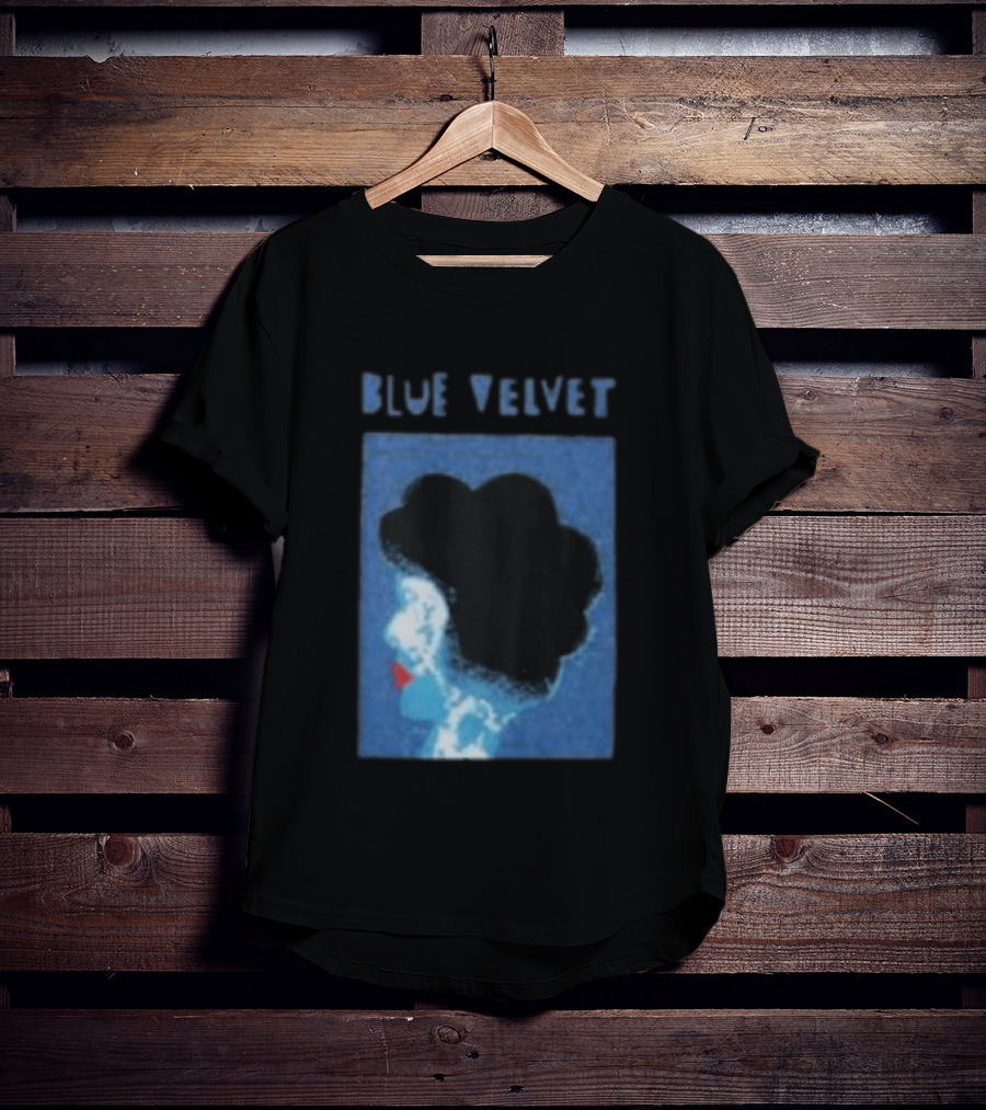 Blue Velvet Afro Silhouette Red Lips T-Shirt