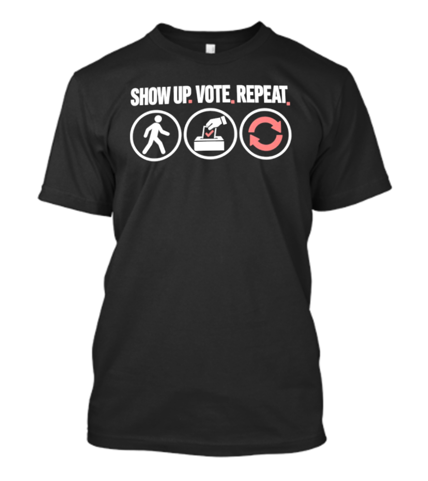 Show Up Vote Repeat Walking Ballot Box Cycle T-Shirt