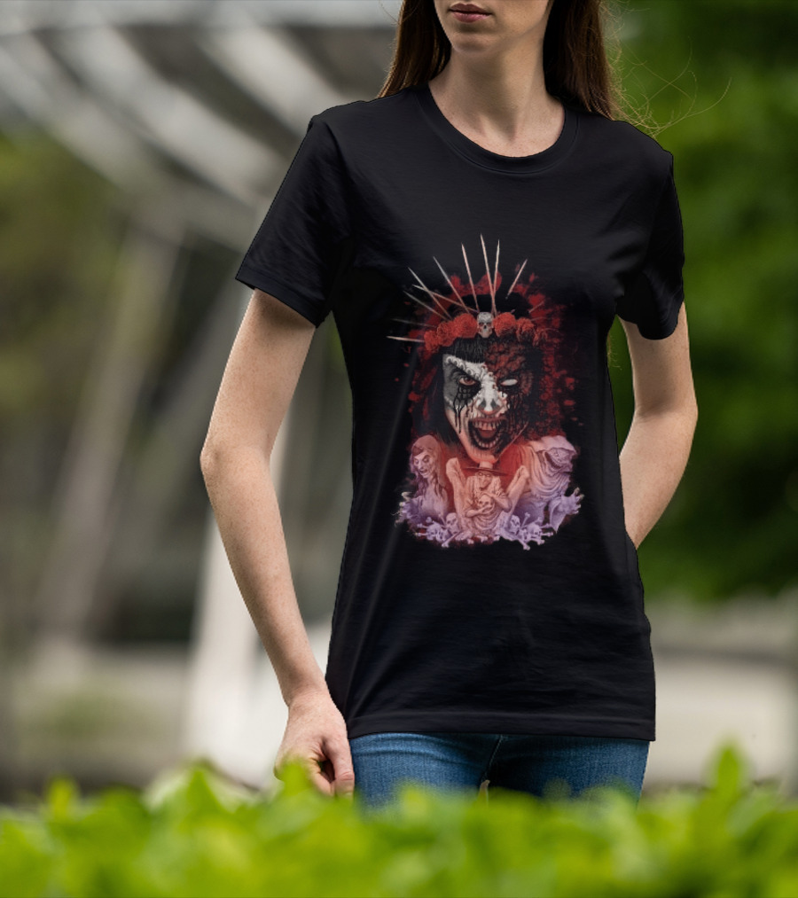 Universal Halloween Horror Nights 2026 Masked Horror Queen And Ghoulish Figures T-Shirt