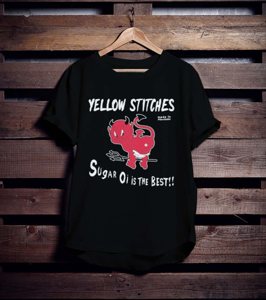 Yellow Stitches Sugar Oi Is The Best Devil T-Shirt