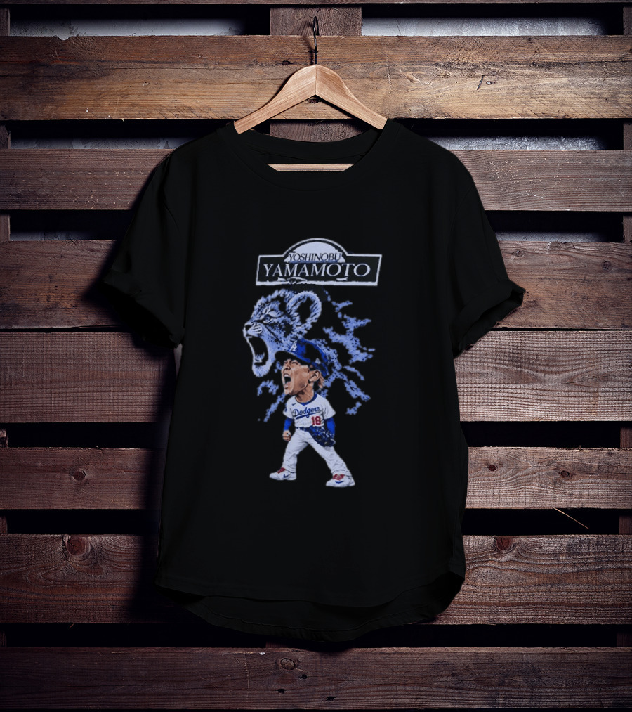 Yoshinobu Yamamoto Baby Lion Los Angeles Dodgers Number 18 T-Shirt