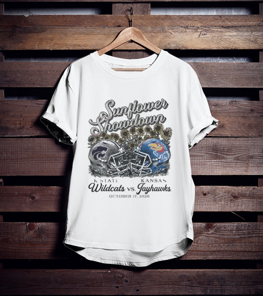 Sunflower Showdown K State Wildcats Vs Kansas Jayhawks October 17 2026 T-Shirt