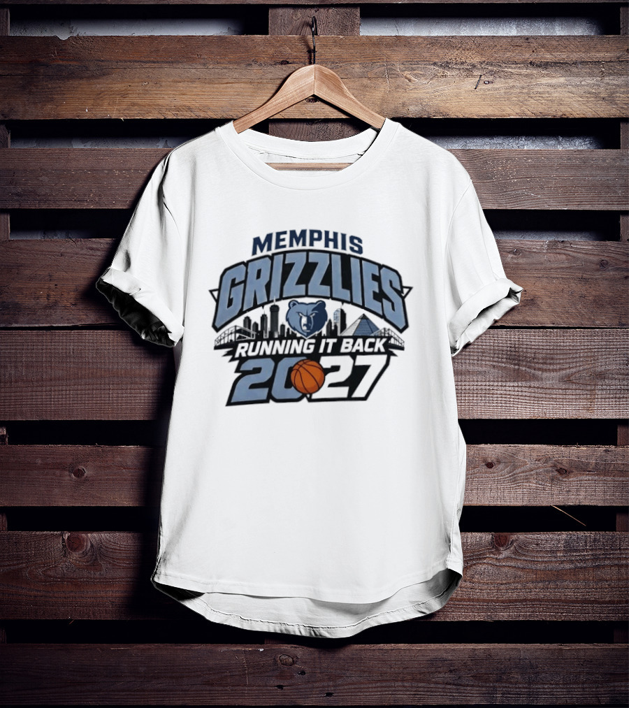 Memphis Grizzlies Running It Back 2027 Skyline Basketball T-Shirt