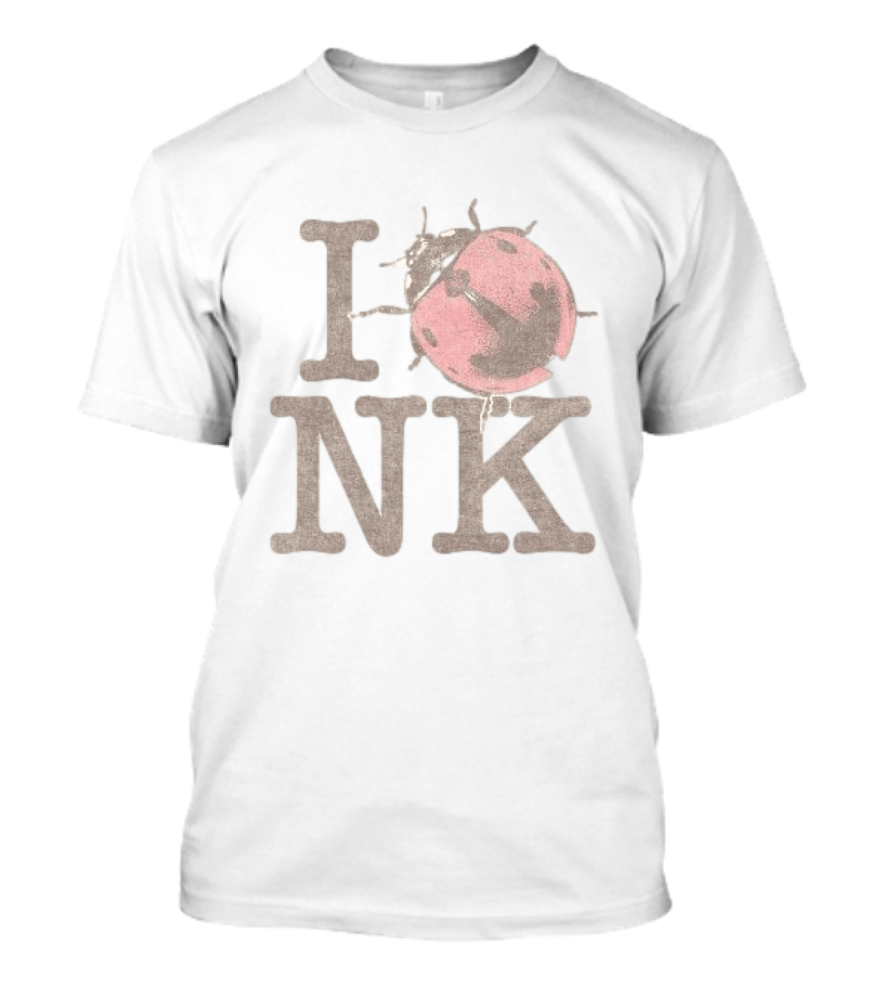 Noah Kahan Store I Love NK Pink Ladybug T-Shirt