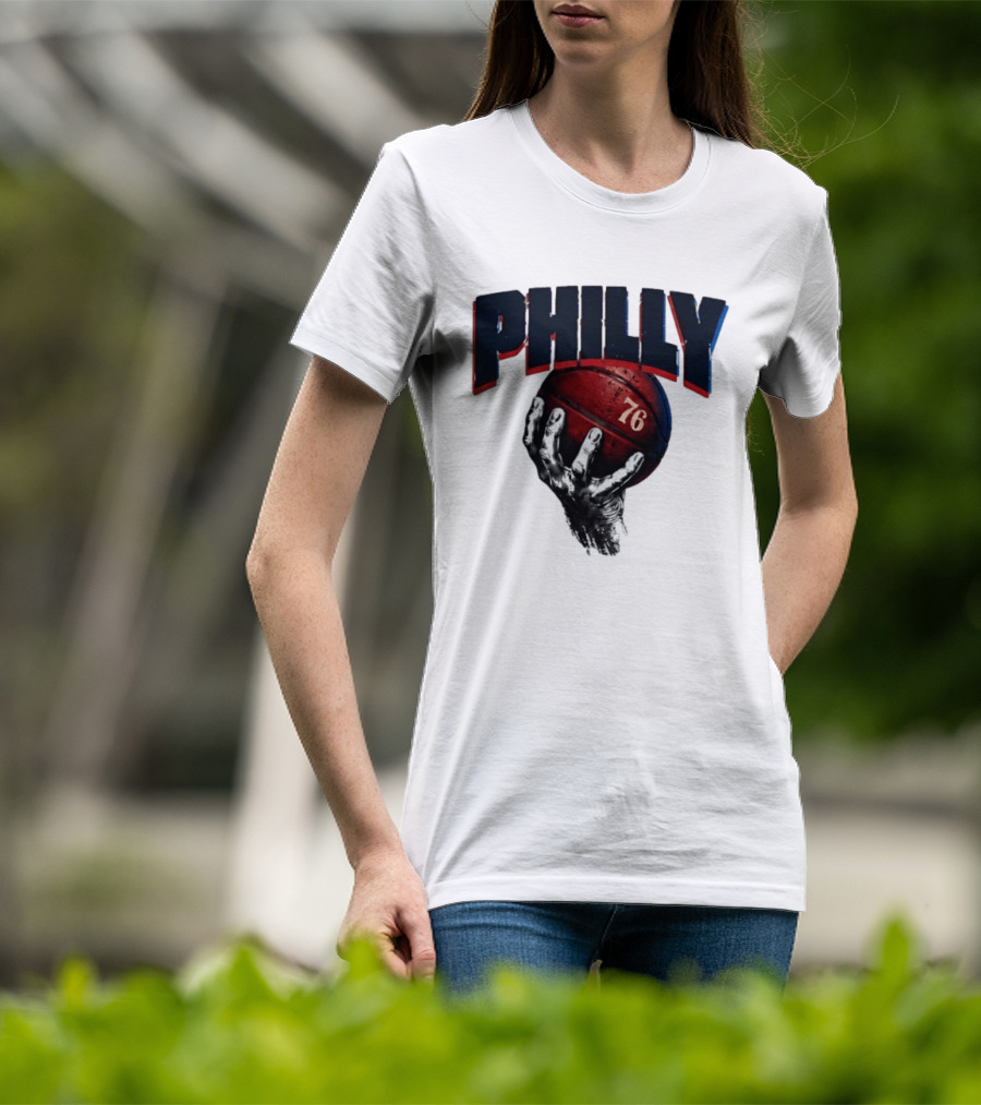 Philly Basketball 76 Hand T-Shirt