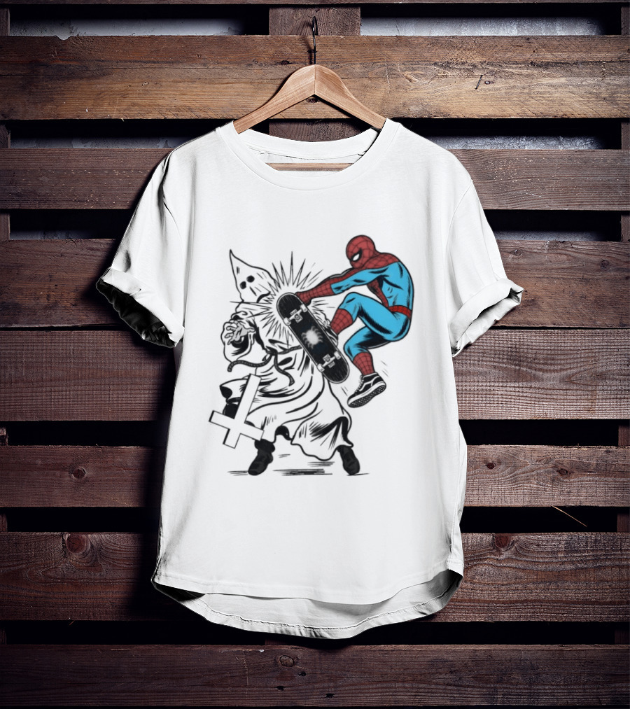 Spider Man Anti Racism Skateboard Pop Culture T-Shirt