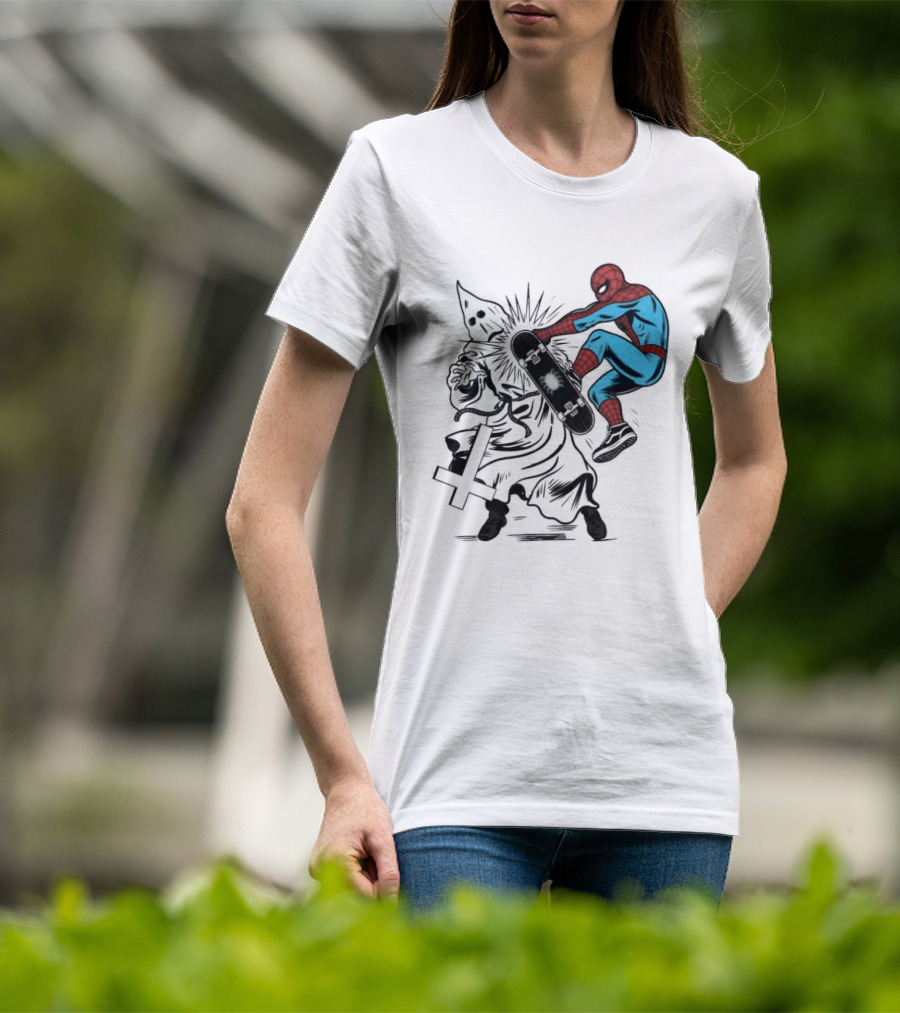 Spider Man Anti Racism Skateboard Pop Culture T-Shirt