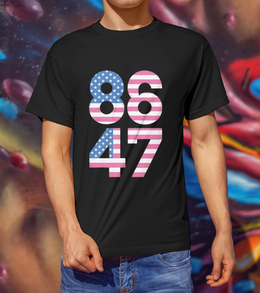 8647 Resist 86 47 American Flag USA 4th Of July T-Shirt